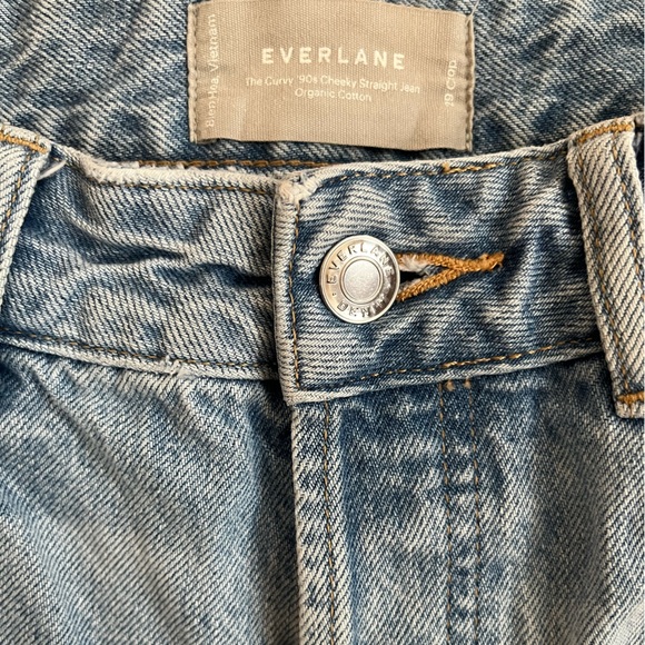 Everlane Sky Blue The Curvy 90s Cheeky Straight Jean High-Rise Cute Jeans - Picture 8 of 12